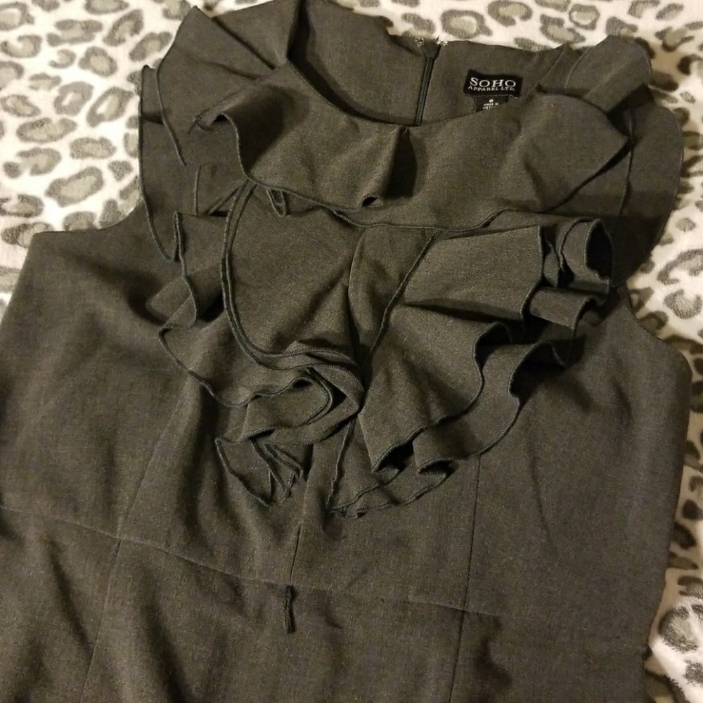 SOHO Apparal LTD. Gray Business Dress